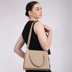 Avril Crush Beige Satchel Bag - Lino Perros
