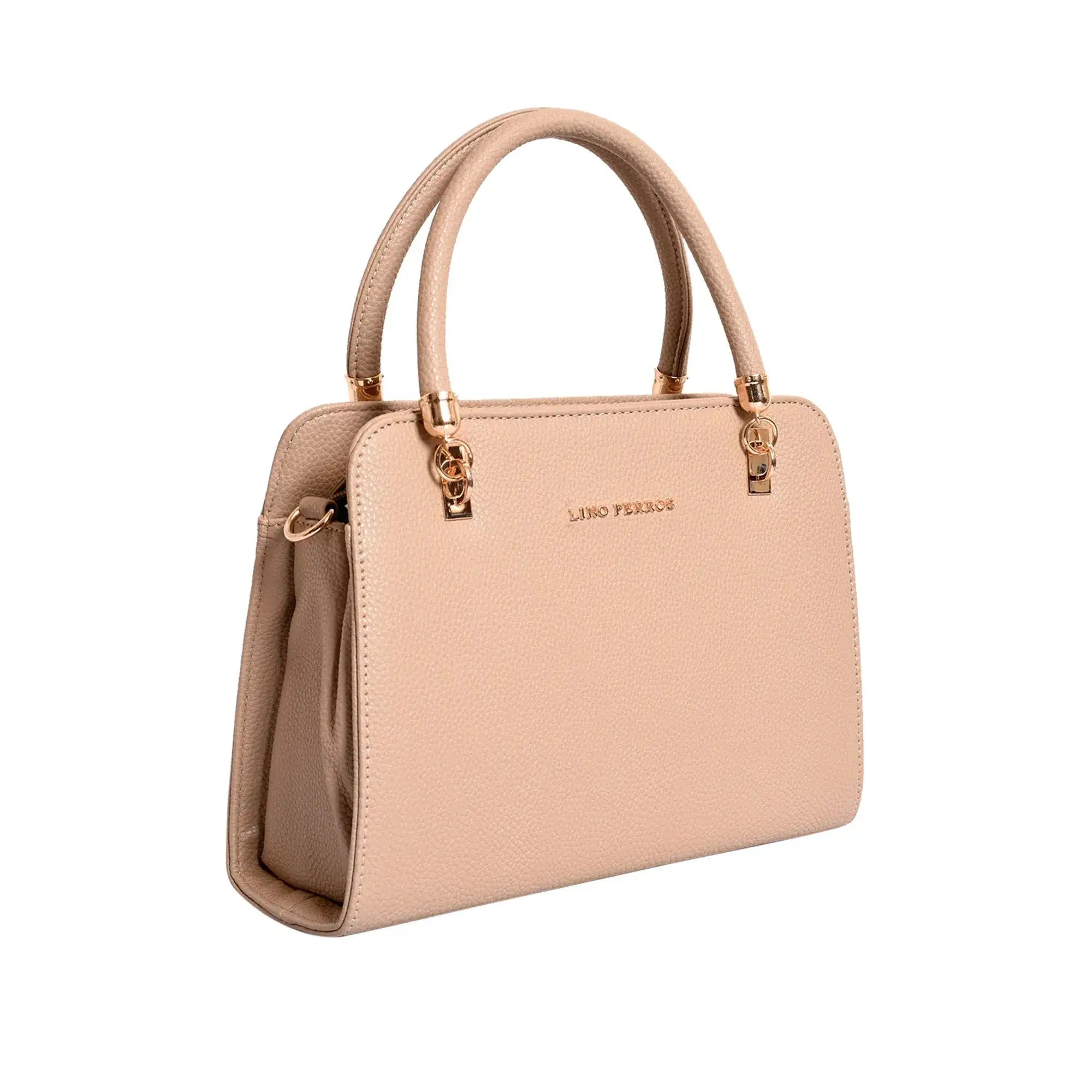 Avril Crush Beige Satchel Bag - Lino Perros