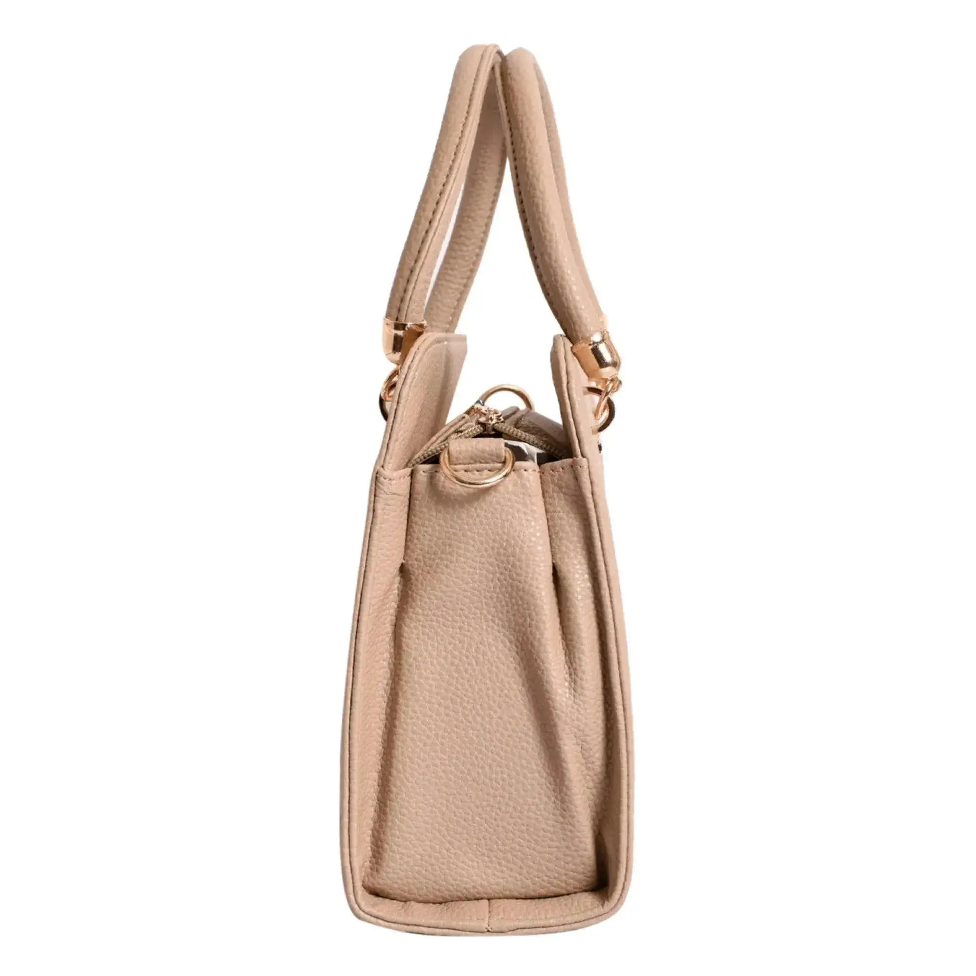 Avril Crush Beige Satchel Bag - Lino Perros