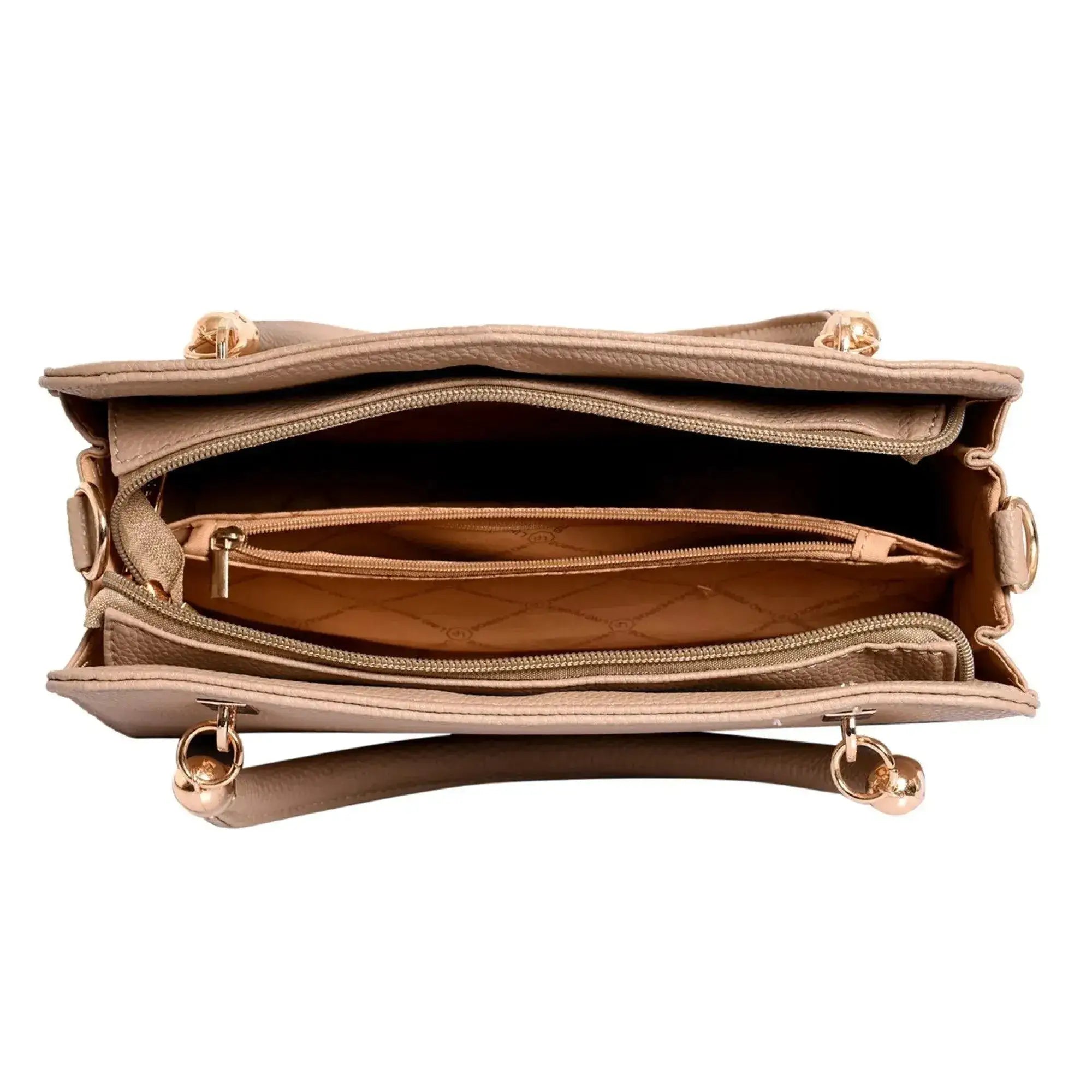 Avril Crush Beige Satchel Bag - Lino Perros
