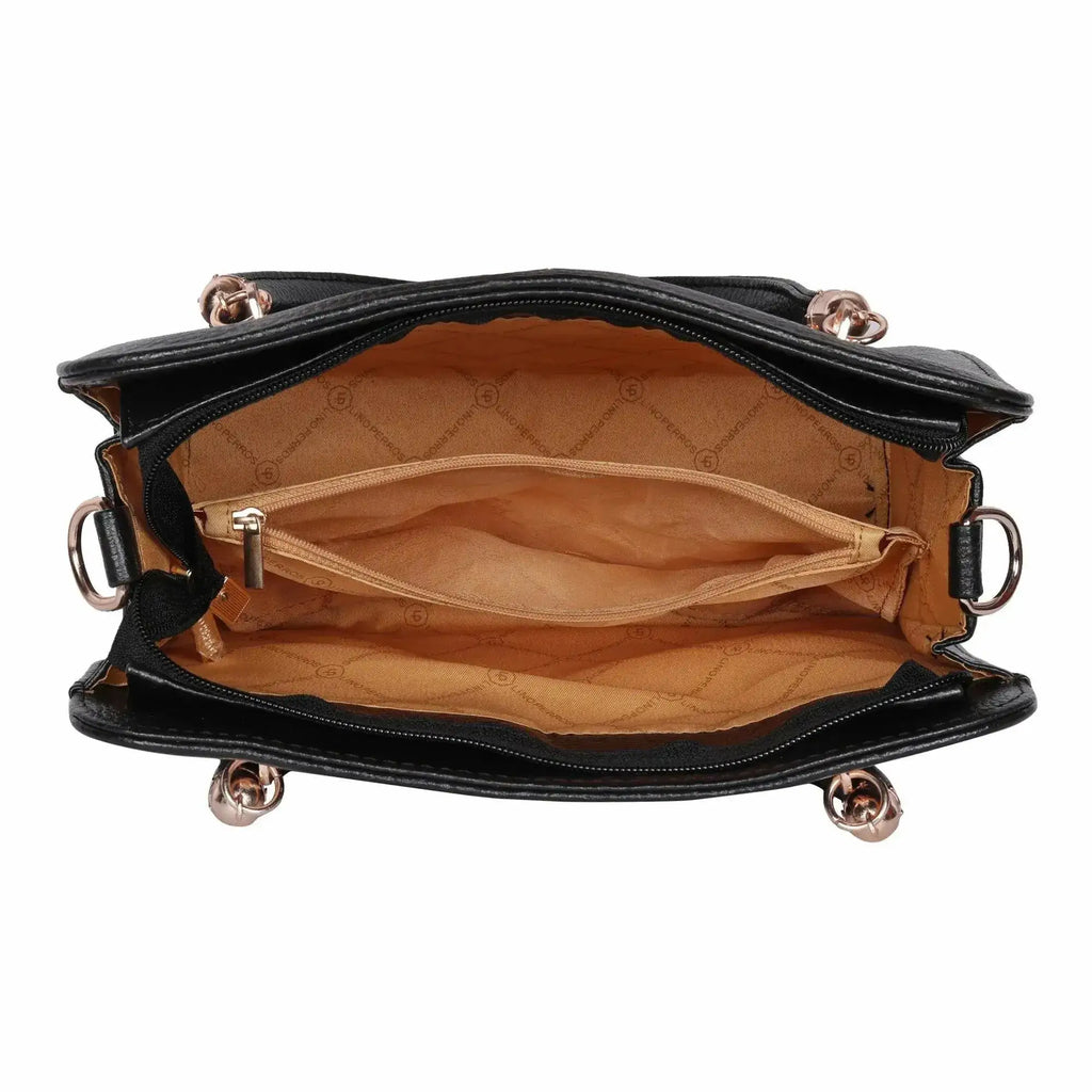Avril Crush Black Satchel Bag - Lino Perros