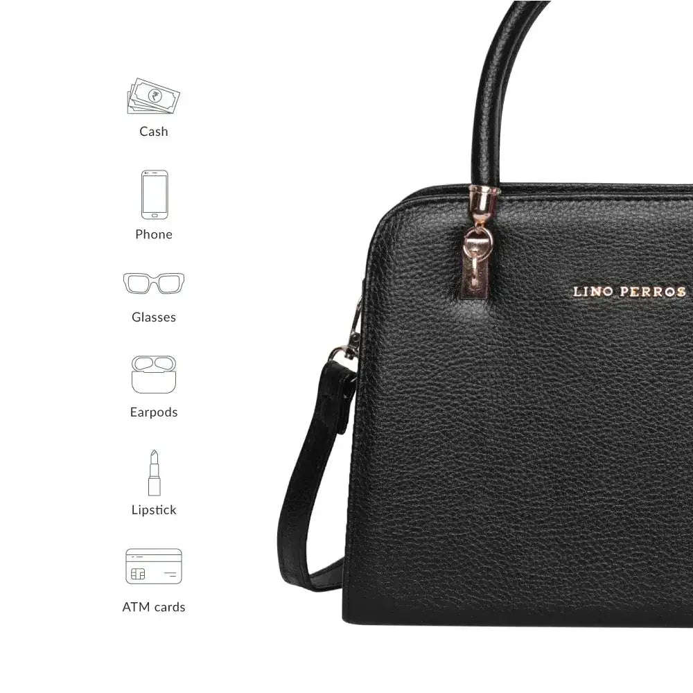 Avril Crush Black Satchel Bag - Lino Perros