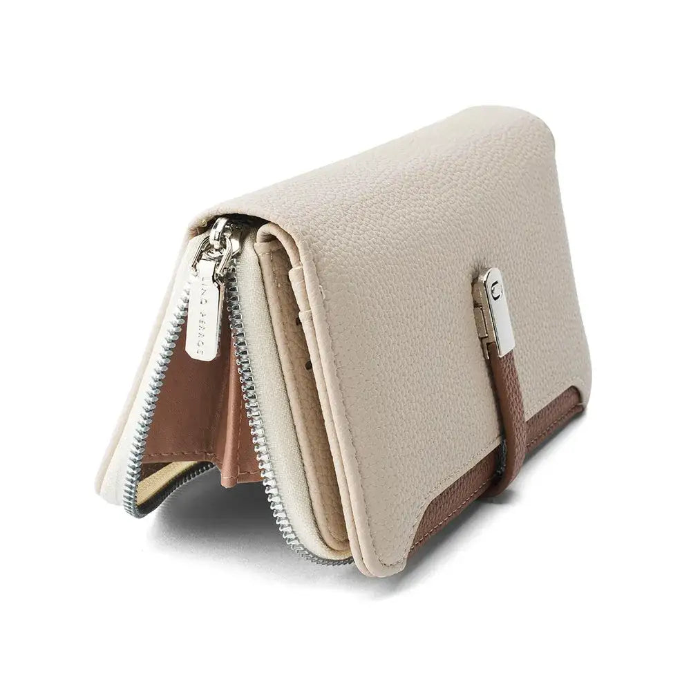 Avril Dual Tone Functional Off-white Wallet - Lino Perros