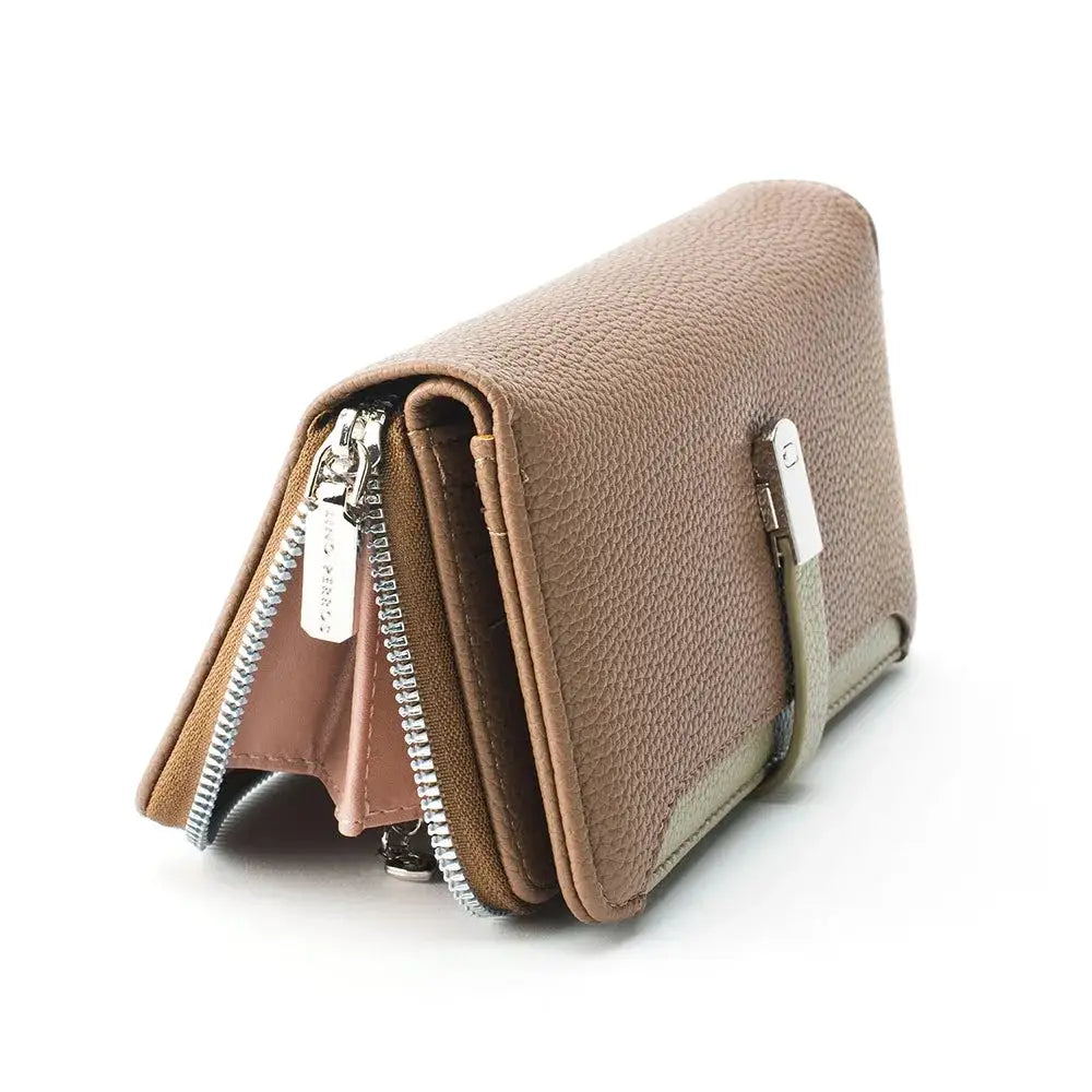 Avril Dual Tone Functional Brown Wallet - Lino Perros