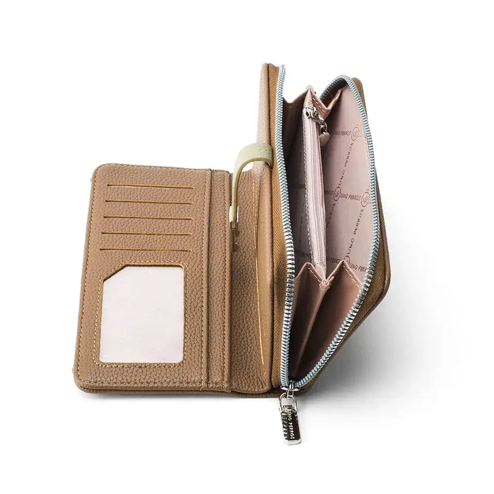 Avril Dual Tone Functional Brown Wallet - Lino Perros