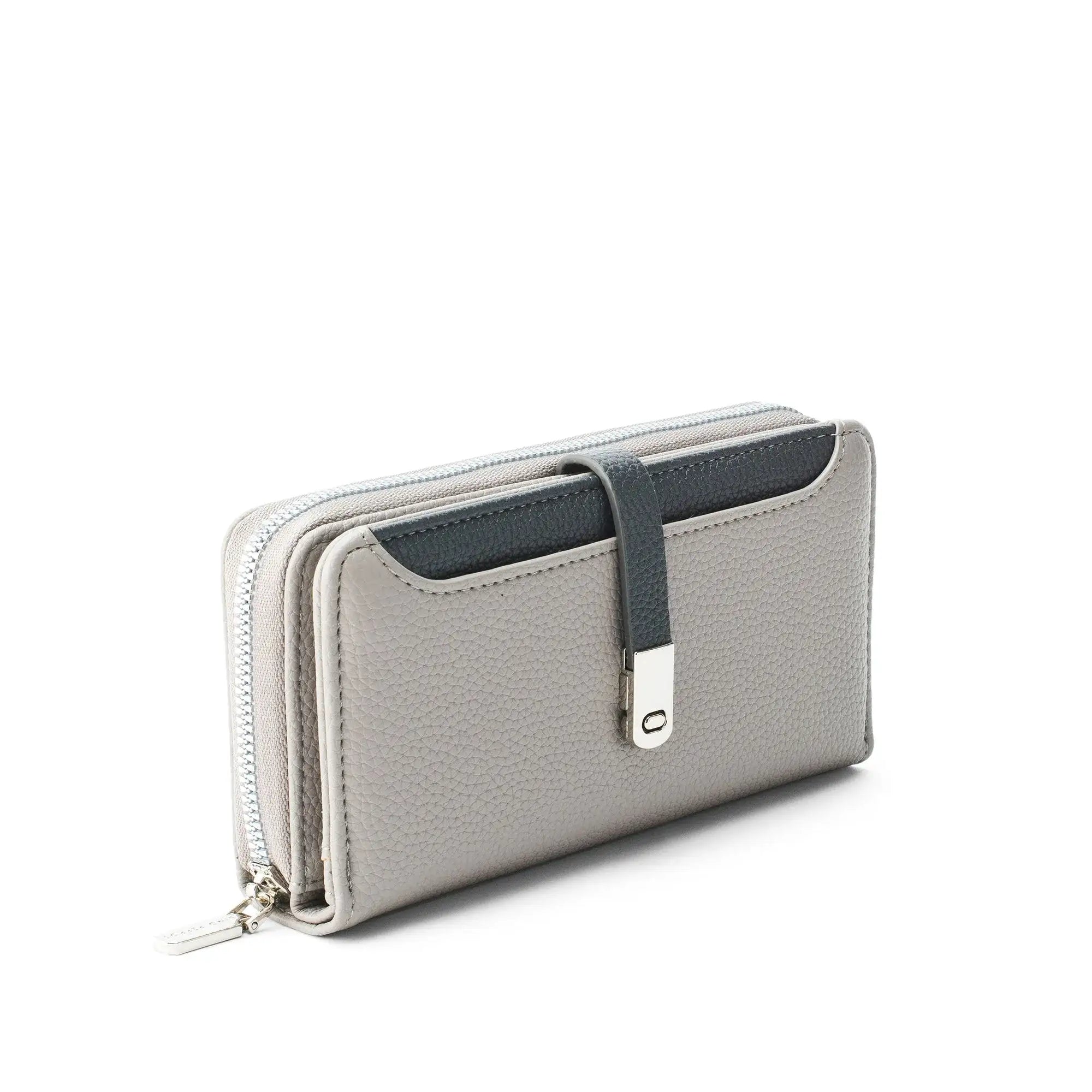 Avril Dual Tone Functional Grey Wallet - Lino Perros