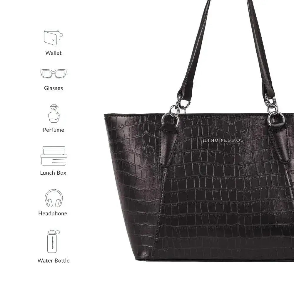 Avril Exquisite Brown Tote Bag - Lino Perros