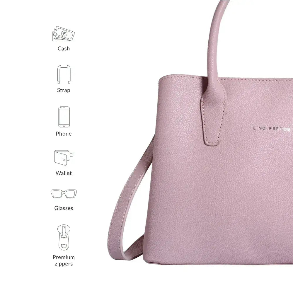 Avril Fine Pink Satchel Bag - Lino Perros