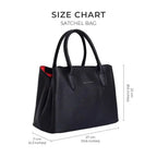 Avril Fine Black Satchel Bag - Lino Perros
