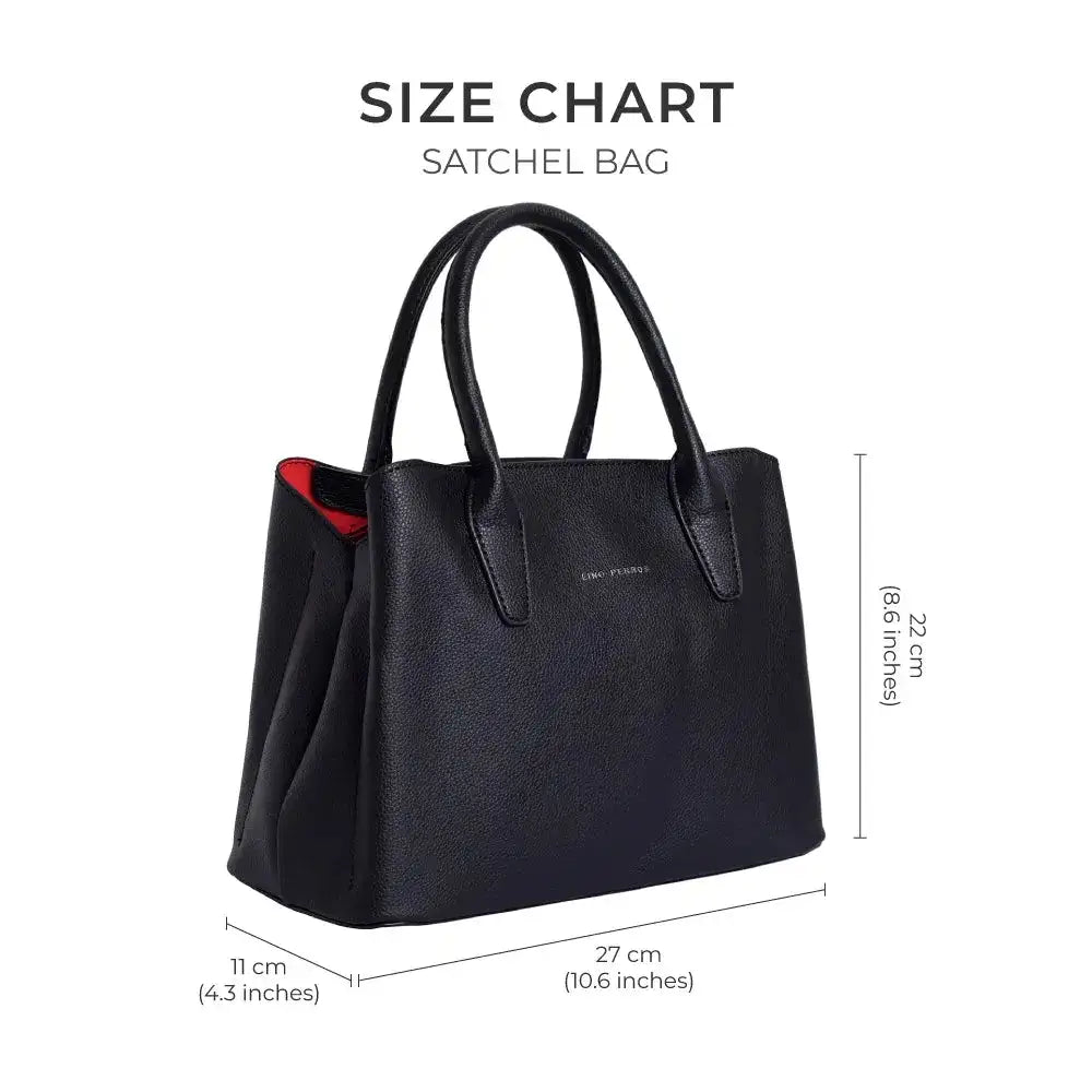 Avril Fine Black Satchel Bag - Lino Perros
