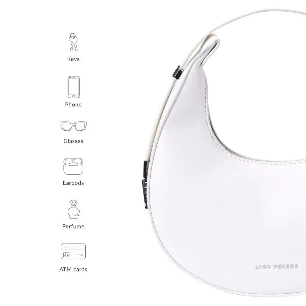Avril Lunar White Shoulder Bag - Lino Perros