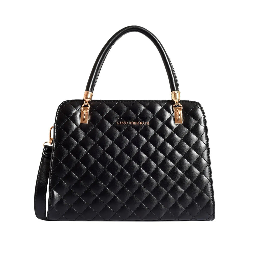 Avril Madame Black Satchel Bag - Lino Perros