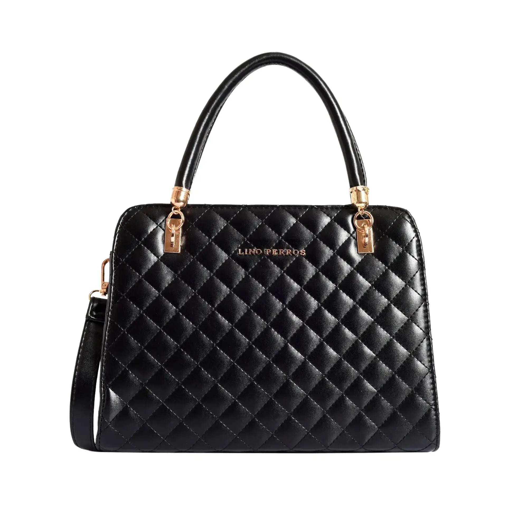 Avril Madame Black Satchel Bag - Lino Perros