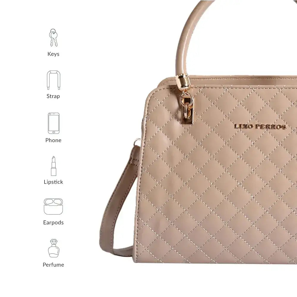 Avril Madame Beige Satchel Bag - Lino Perros