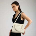 Avril Madame White Satchel Bag - Lino Perros