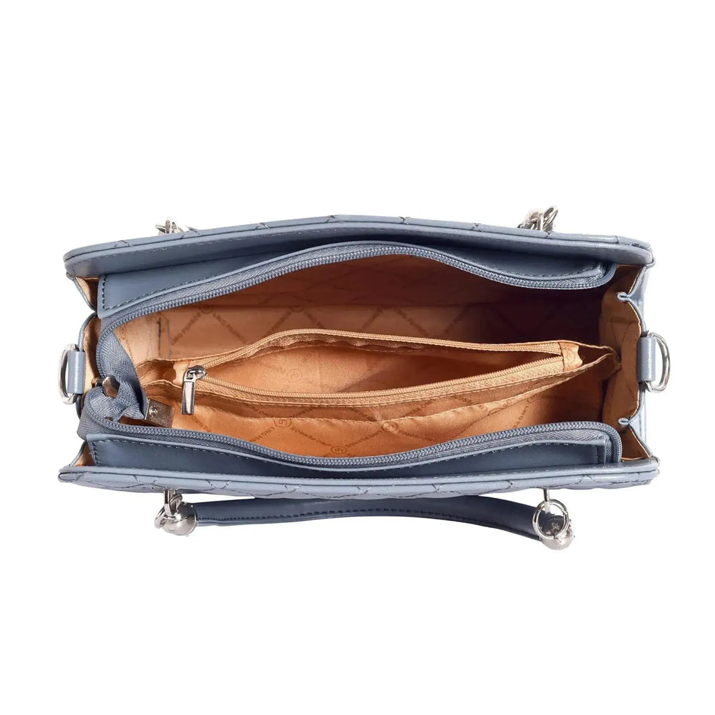 Avril Madame Soft Blue Satchel Bag - Lino Perros
