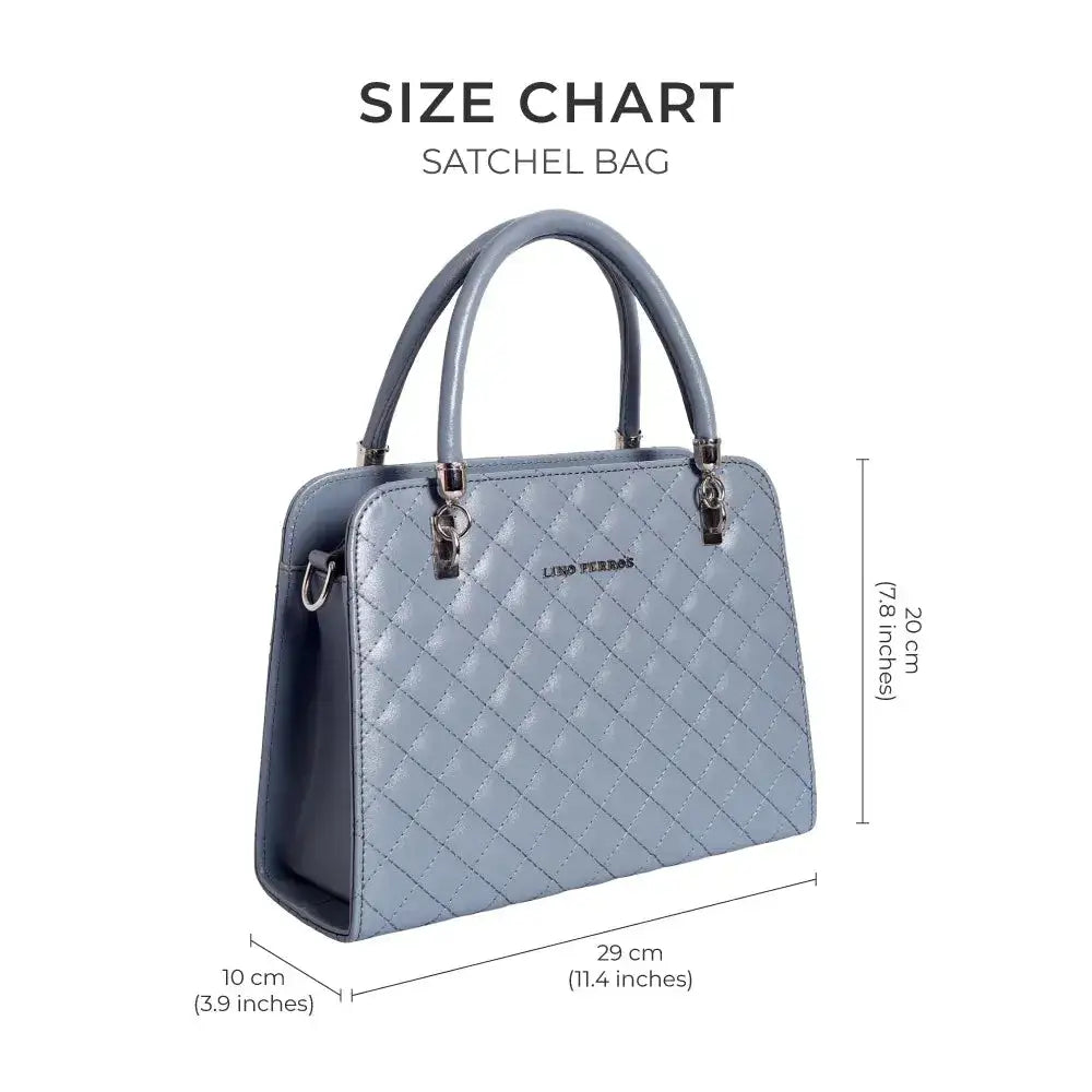 Avril Madame Soft Blue Satchel Bag - Lino Perros