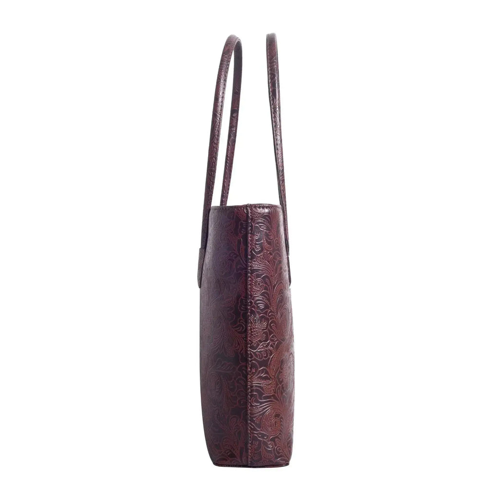 Avril Minimalist Floral Brown Tote Bag - Lino Perros