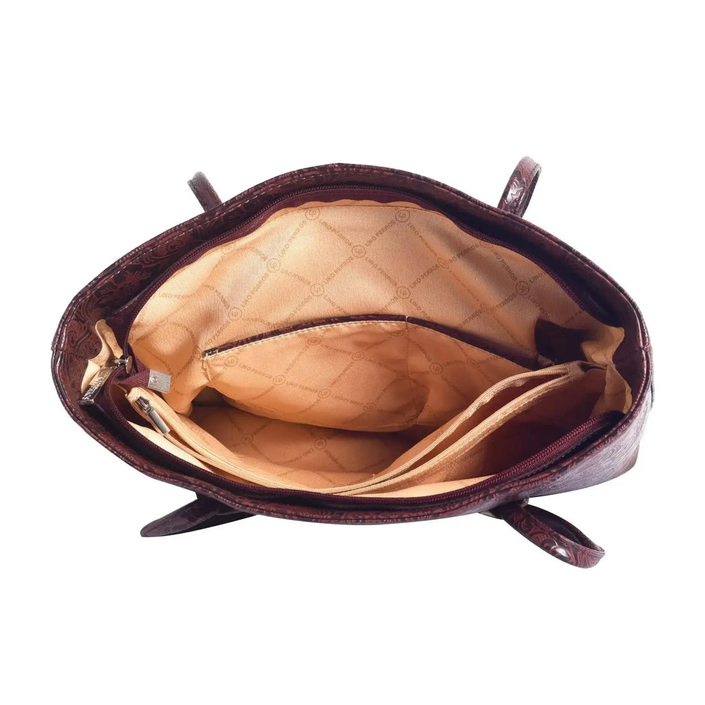 Avril Minimalist Floral Brown Tote Bag - Lino Perros