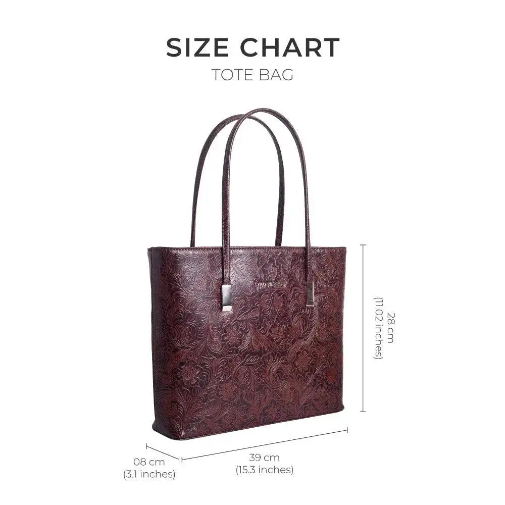 Avril Minimalist Floral Brown Tote Bag - Lino Perros