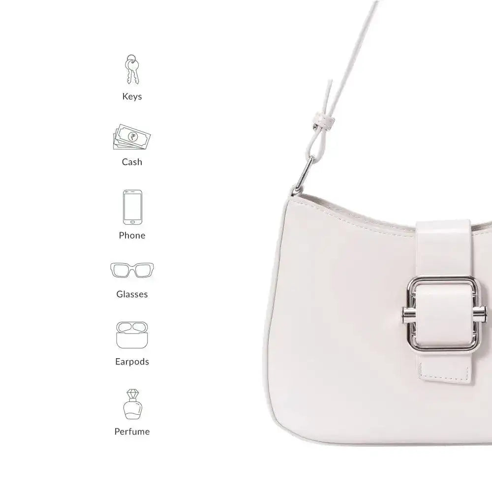 Avril Neutral White Shoulder Bag - Lino Perros