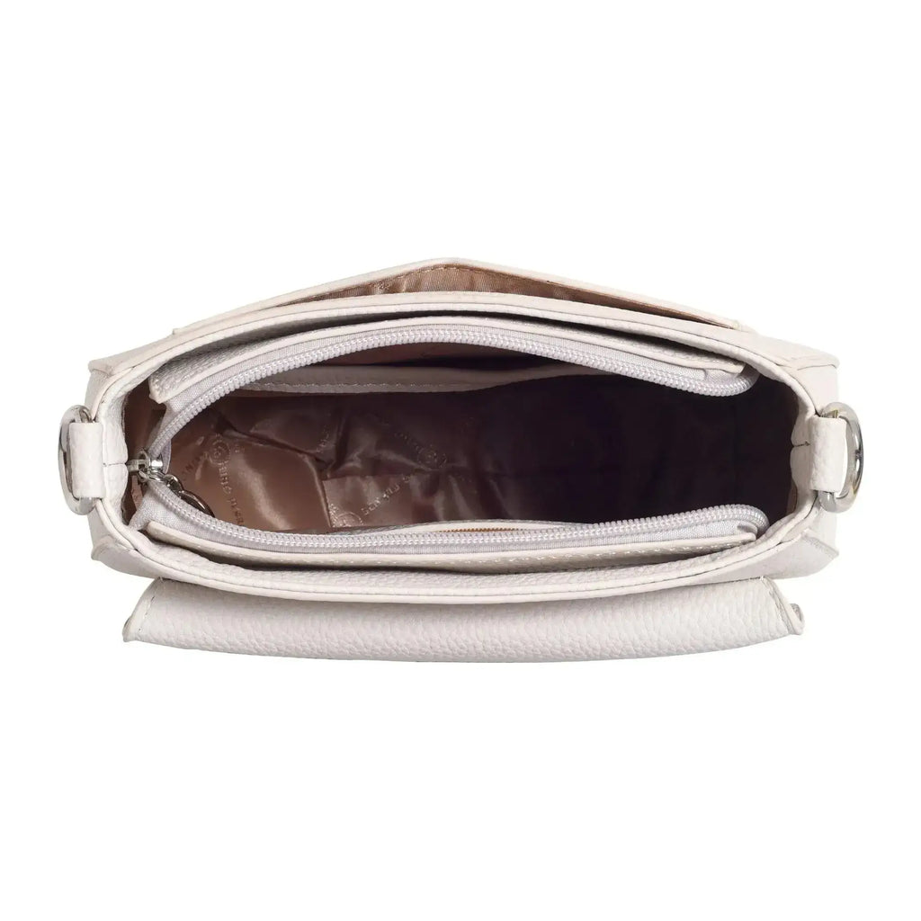Avril Saddle White Sling Bag - Lino Perros