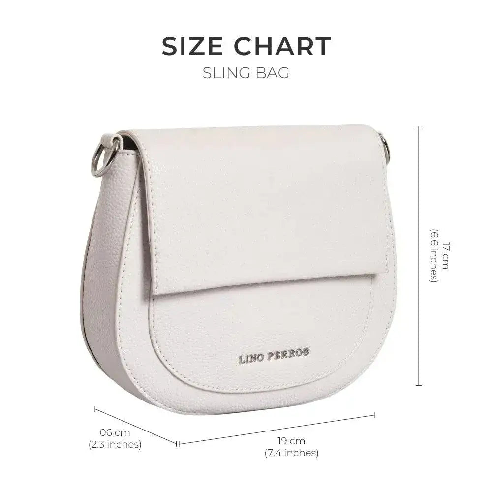 Avril Saddle White Sling Bag - Lino Perros