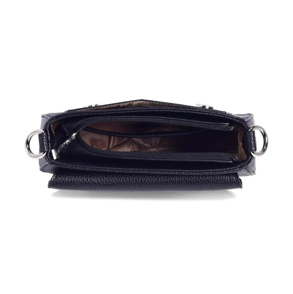 Avril Saddle Black Sling Bag - Lino Perros
