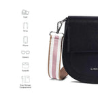Avril Saddle Black Sling Bag - Lino Perros