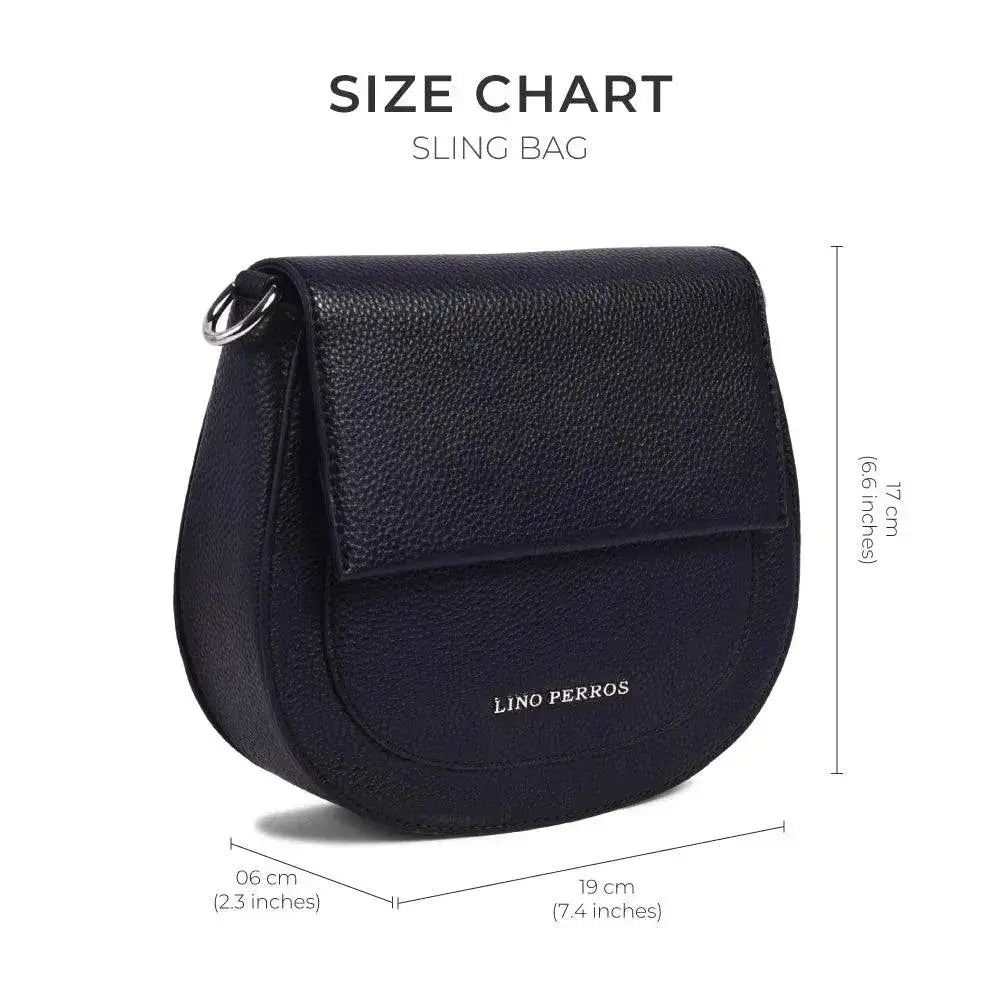 Avril Saddle Black Sling Bag - Lino Perros