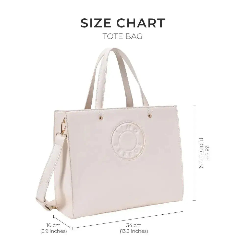 Avril The Trendy Off-White Office Tote - Lino Perros