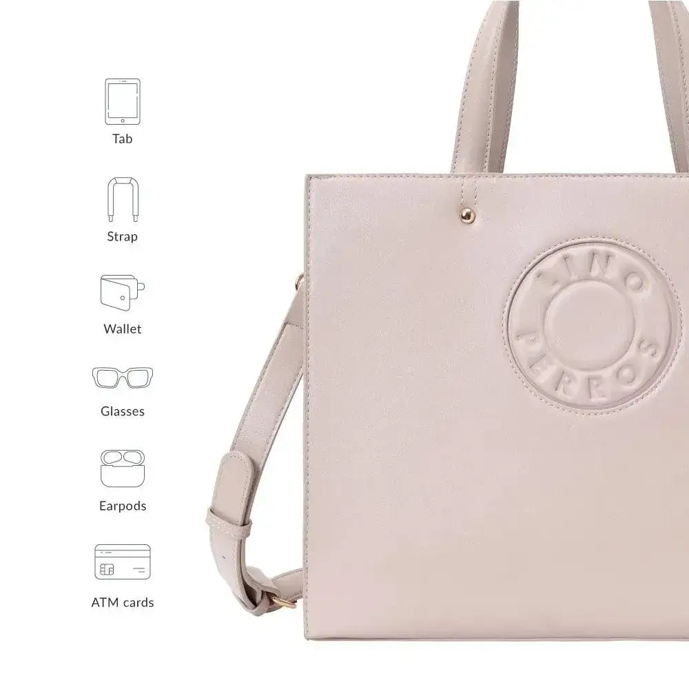 Avril The Trendy Beige Office Tote Bag - Lino Perros