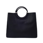 Avril Top Handle Black Satchel Bag - Lino Perros