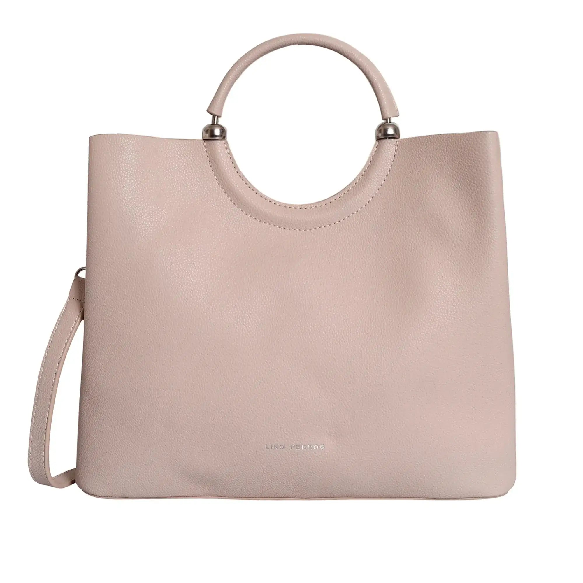 Avril Top Handle Beige Satchel Bag - Lino Perros
