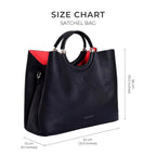 Avril Top Handle Black Satchel Bag - Lino Perros