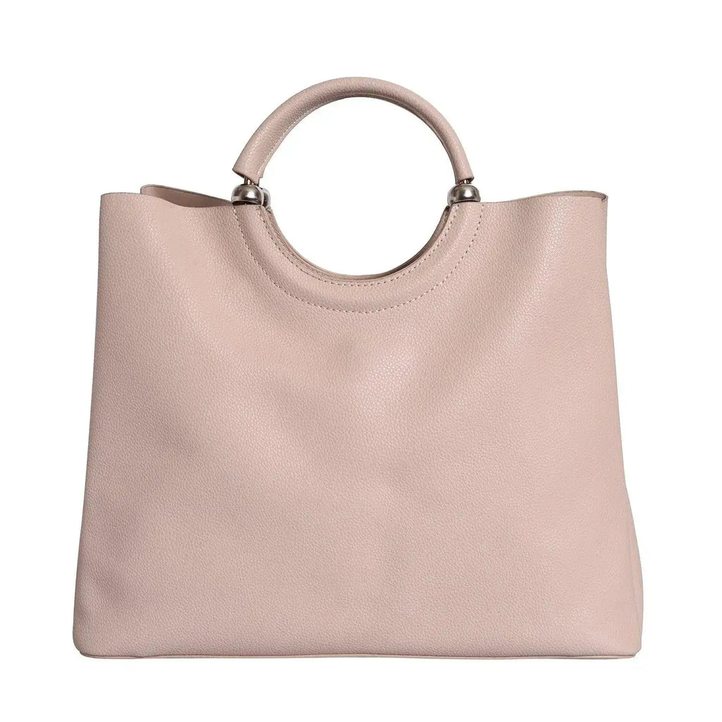 Avril Top Handle Beige Satchel Bag - Lino Perros