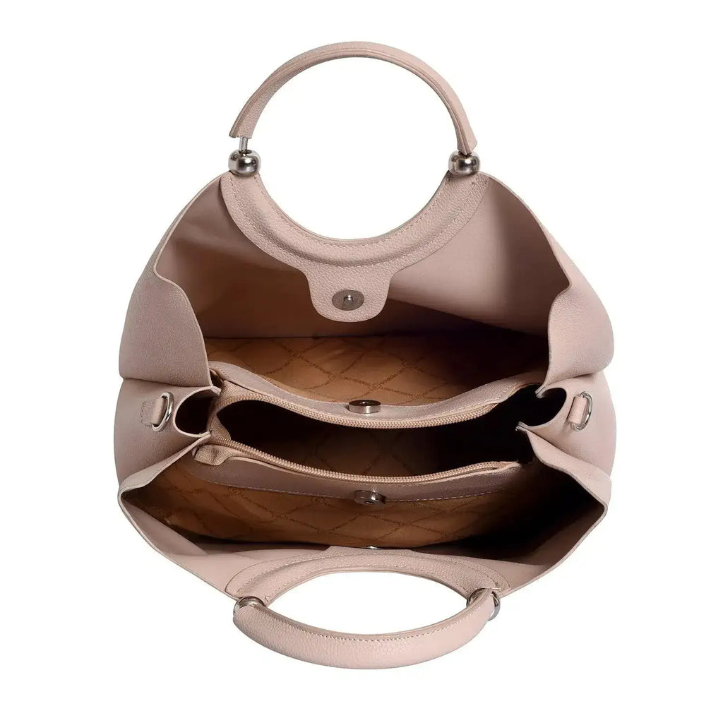 Avril Top Handle Beige Satchel Bag - Lino Perros