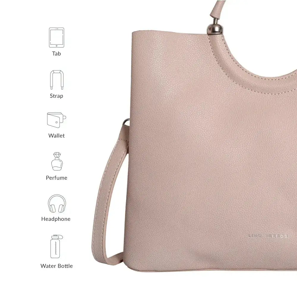 Avril Top Handle Beige Satchel Bag - Lino Perros