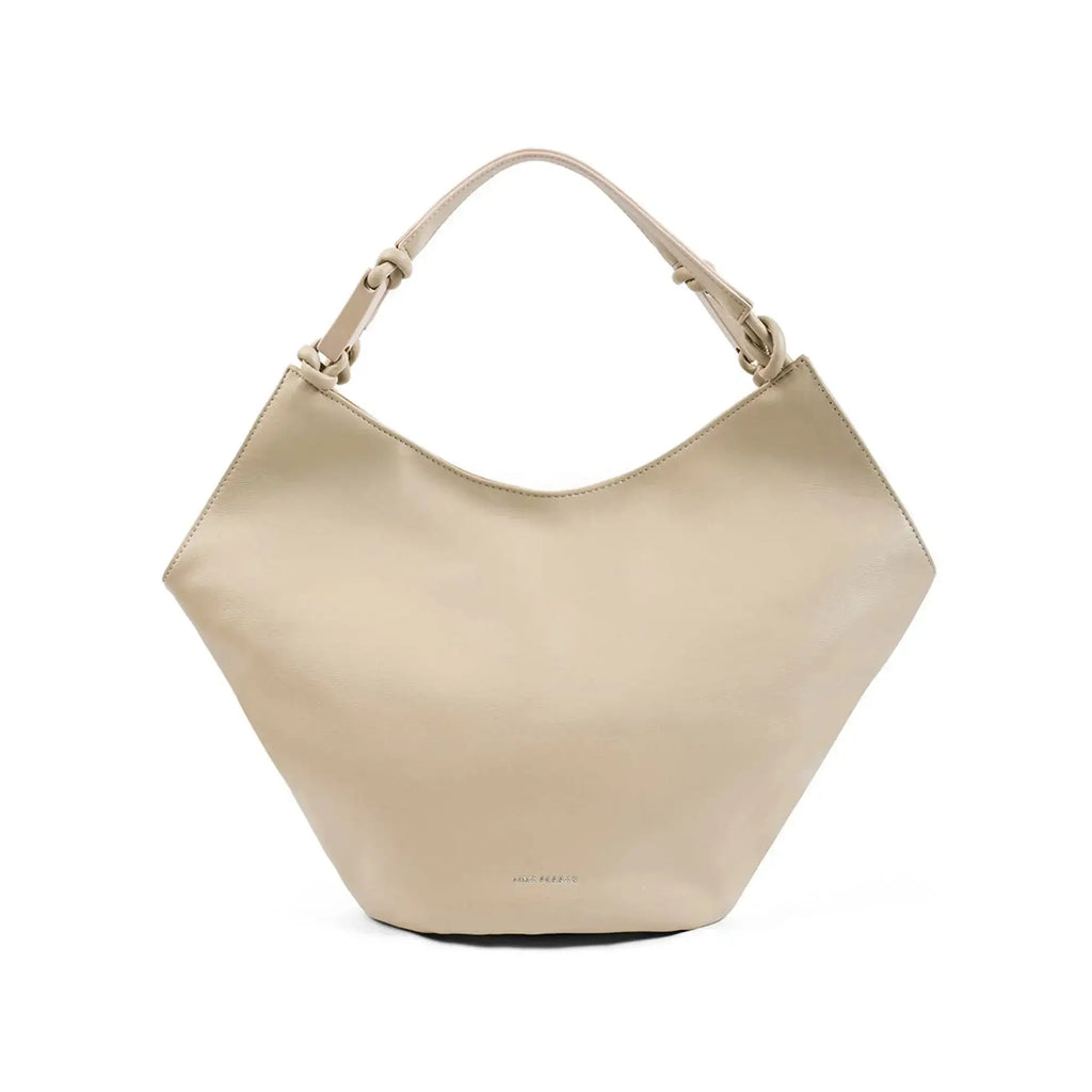 Avril White Slouchy Beige Bucket Hobo - Lino Perros