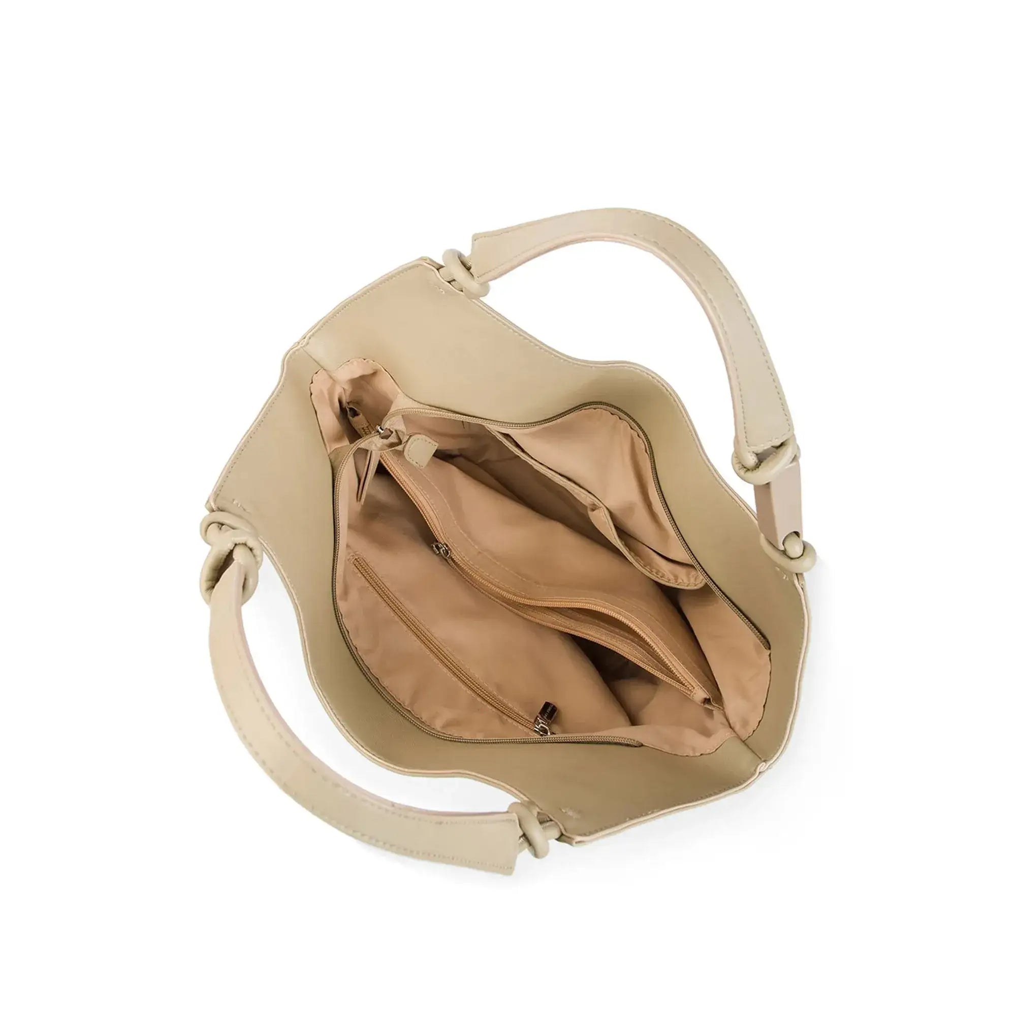 Avril White Slouchy Beige Bucket Hobo - Lino Perros