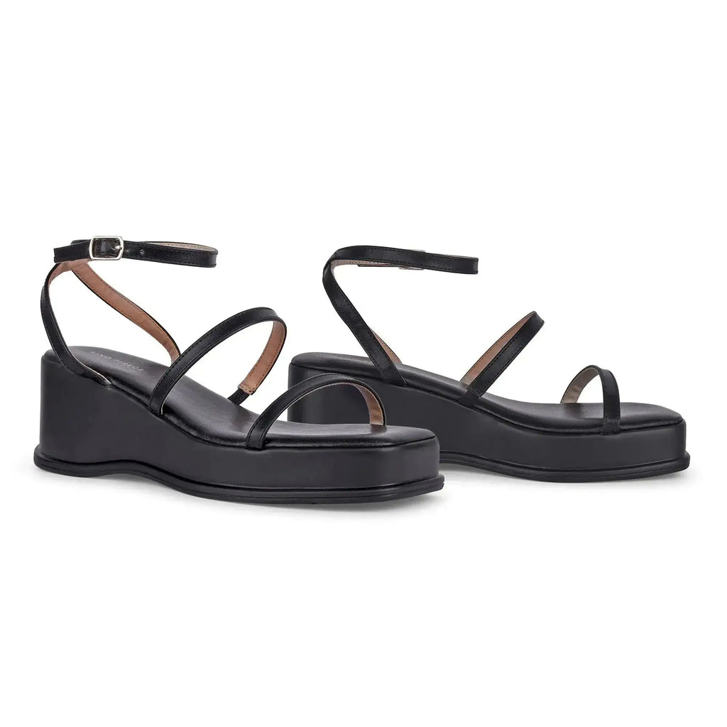 Bowie Casual Platform Black Sandals - Lino Perros
