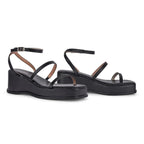 Bowie Casual Platform Black Sandals - Lino Perros