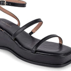 Bowie Casual Platform Black Sandals - Lino Perros