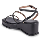 Bowie Casual Platform Black Sandals - Lino Perros