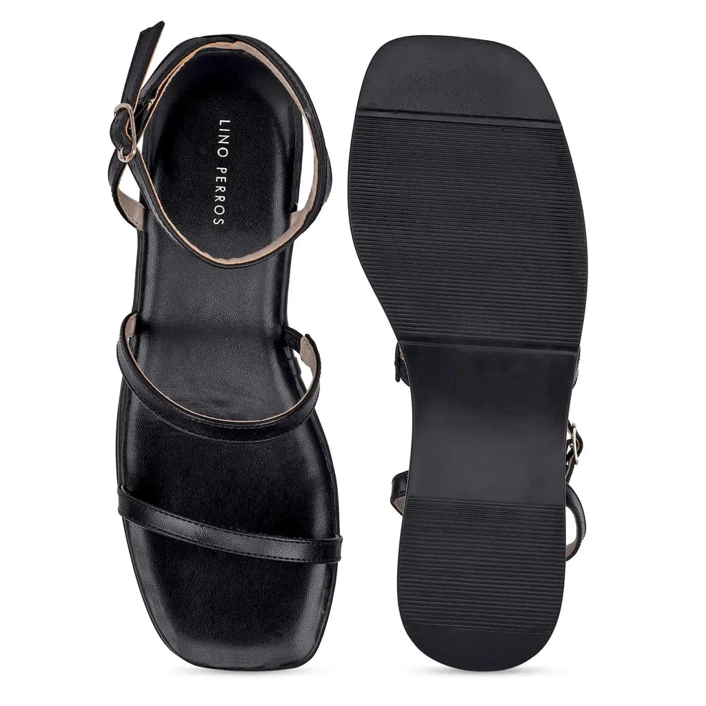 Bowie Casual Platform Black Sandals - Lino Perros