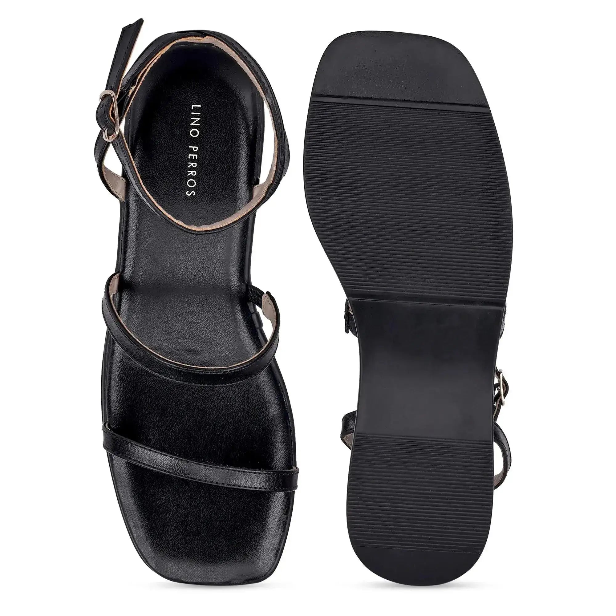 Bowie Casual Platform Black Sandals - Lino Perros