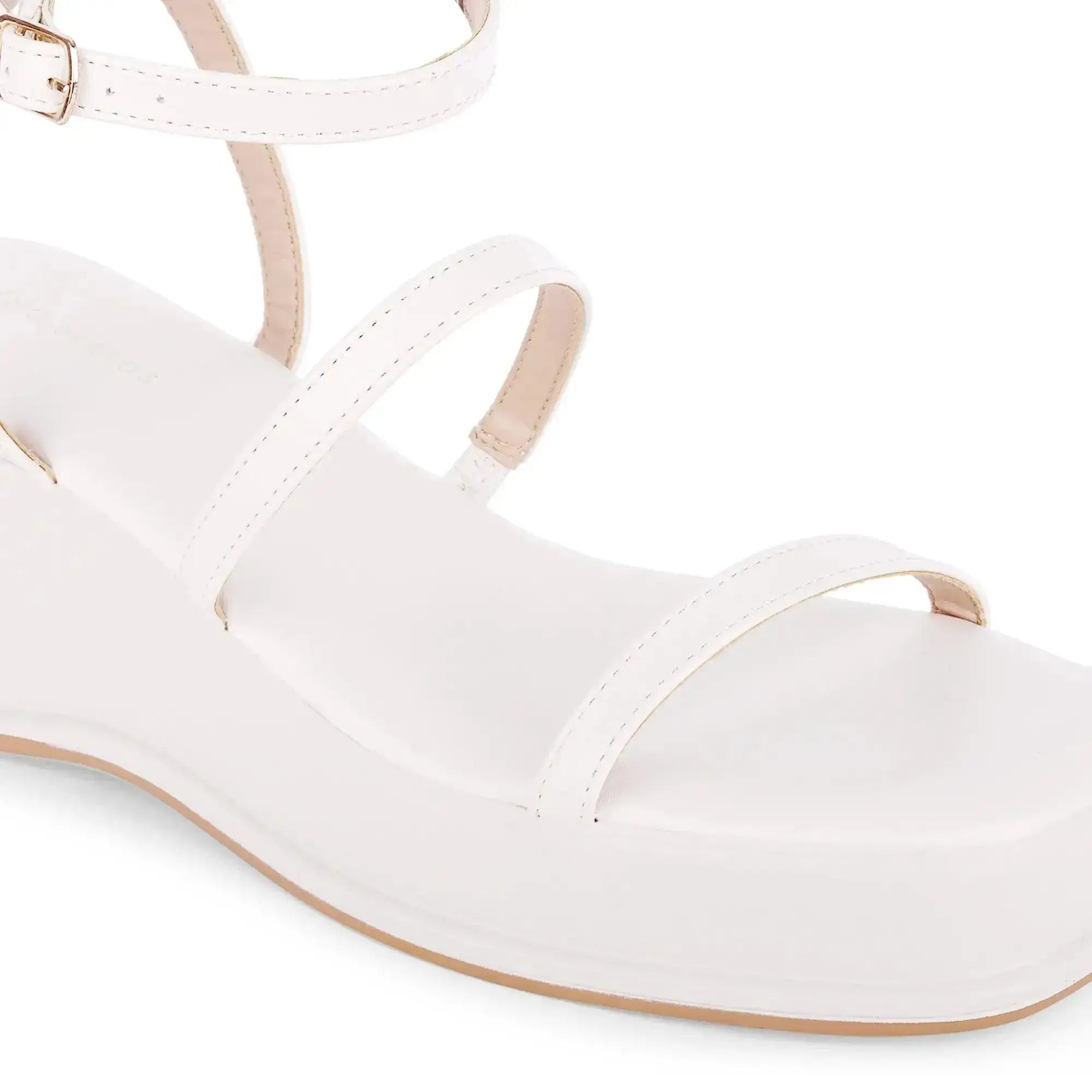 Bowie Casual Platform Off White Sandals - Lino Perros