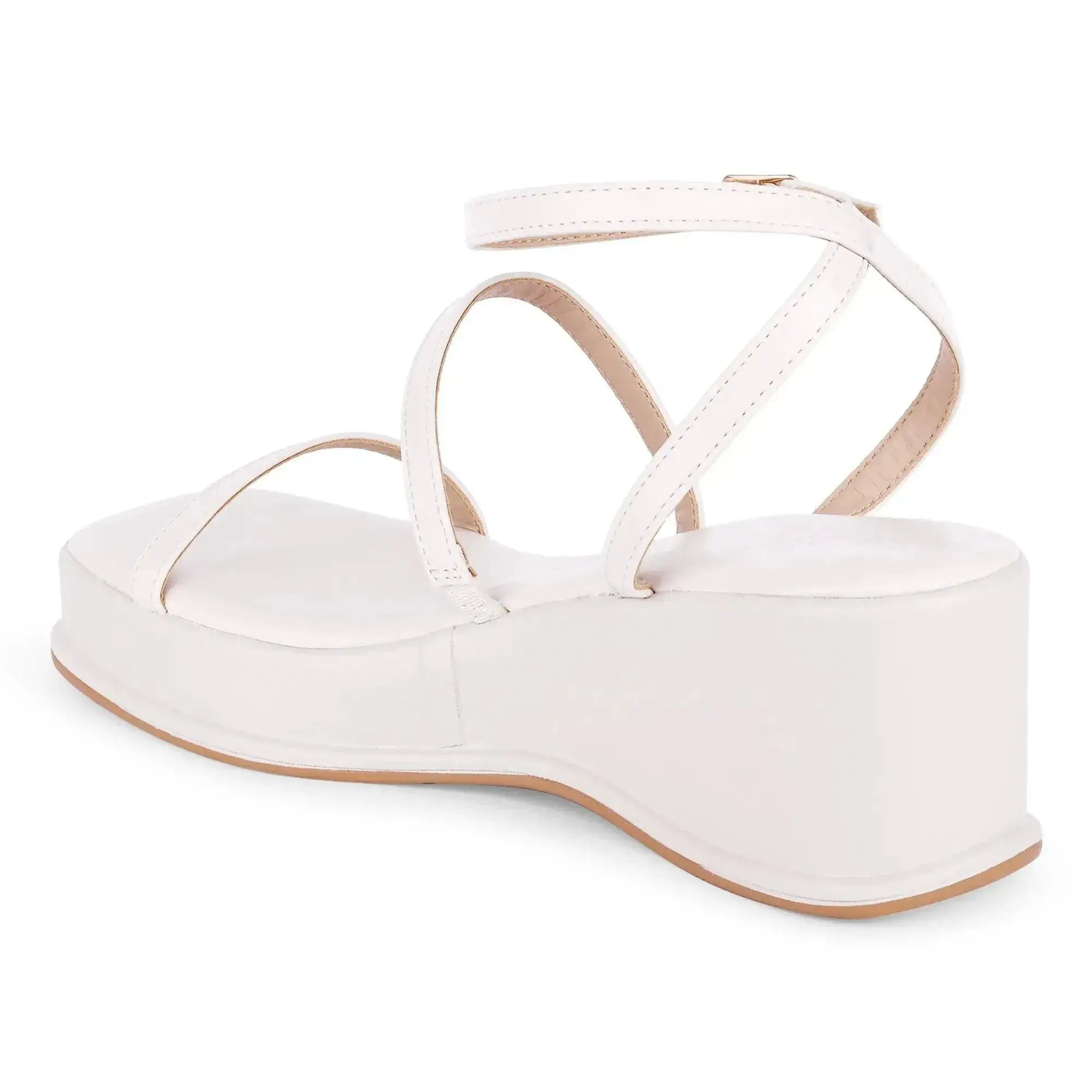 Bowie Casual Platform Off White Sandals - Lino Perros