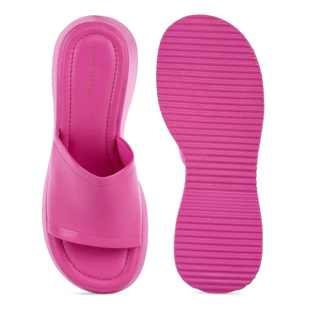 Bowie Everyday Platform Fuchsia Sliders - Lino Perros