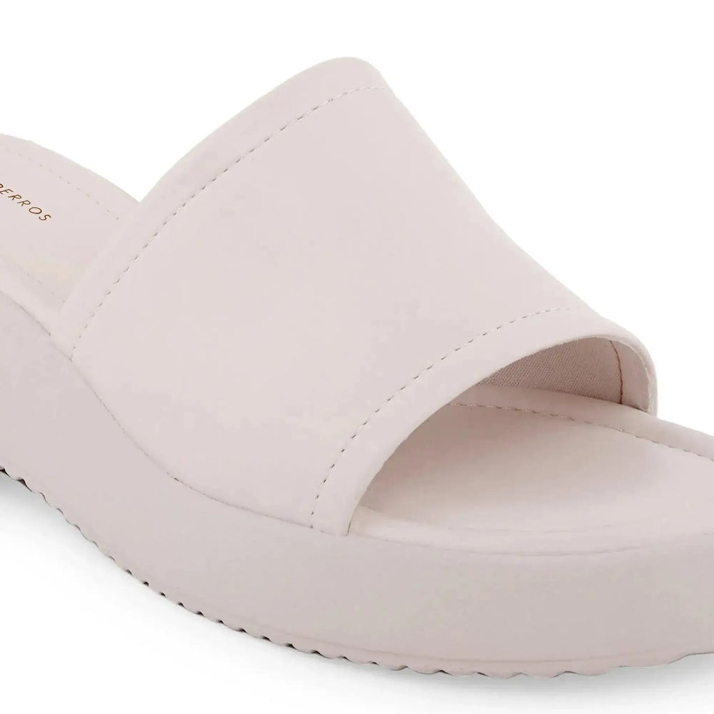 Bowie Everyday Platform Off White Sliders - Lino Perros